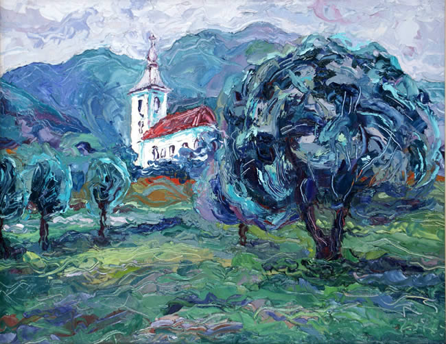 CHURCH WITH TREES